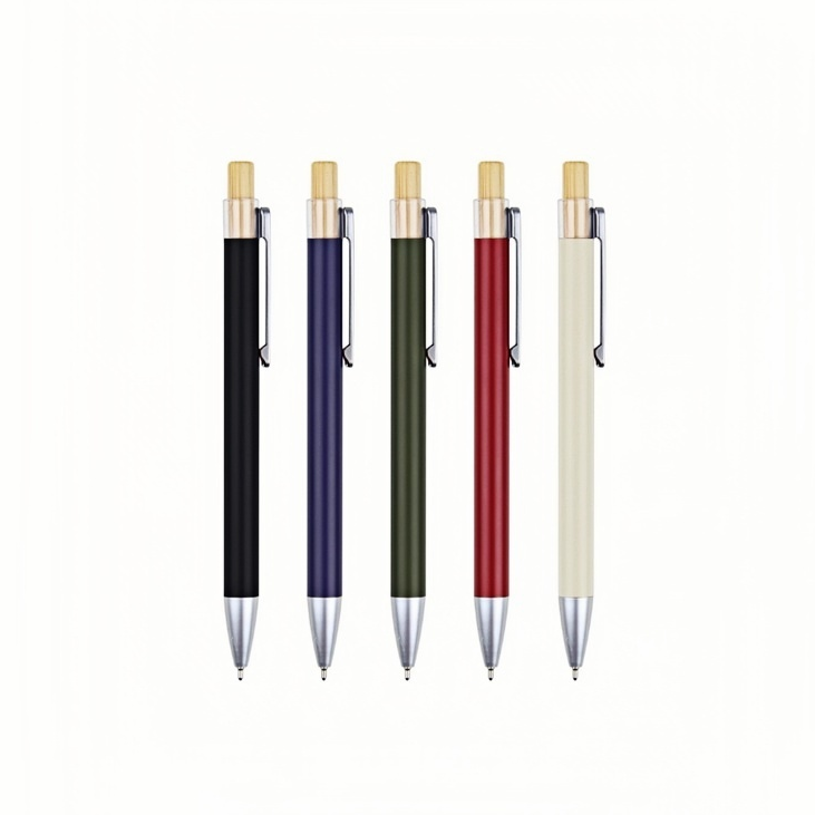 Aluminium Ball Pen with Bamboo 