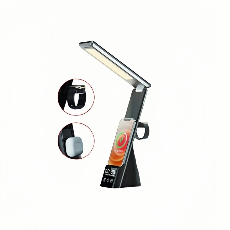 3 in 1 Wireless Charger with Clock LED Light 