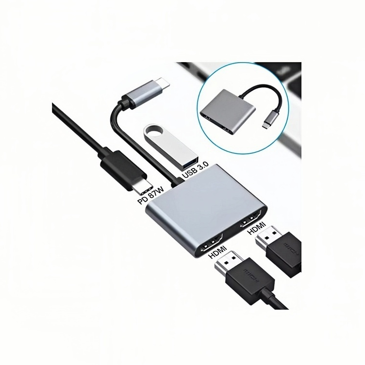 4 in 1 Type C Hub with Dual HDTV