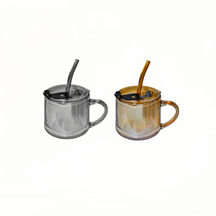 Glass Mug with Straw