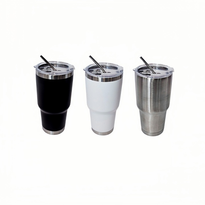 Stainless Steel Tumble with Straw Lid