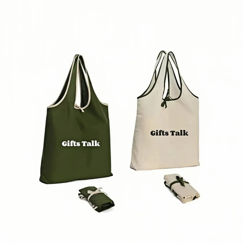 Eco-friendly 100% RPET Foldable Nylon Tote Bag 