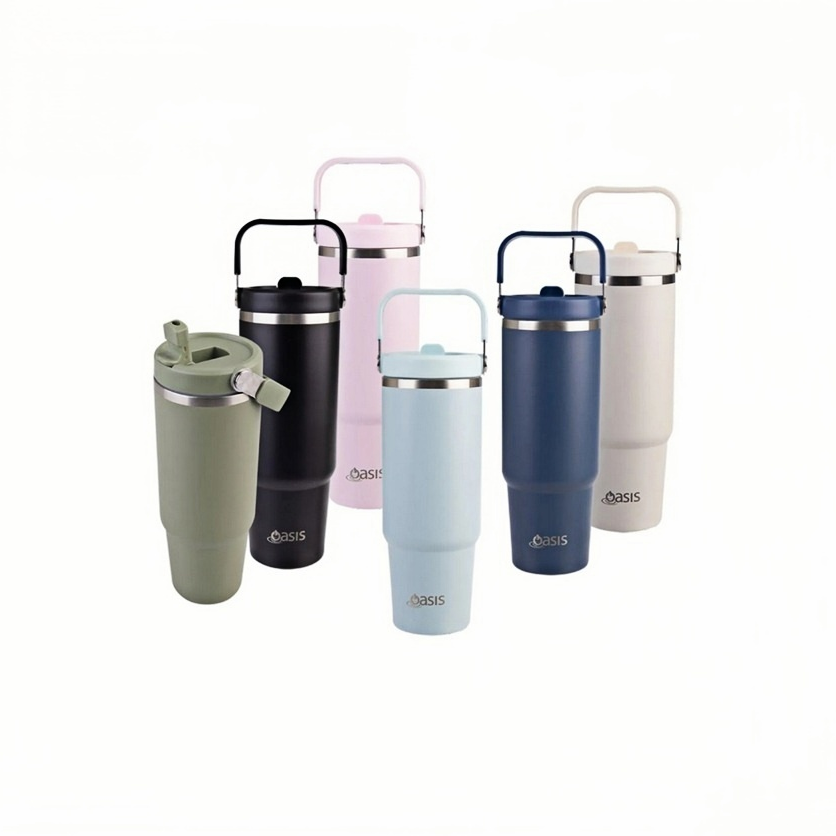 Oasis Stainless Steel Insulated Voyager Carry Tumbler With Sipper Straw 900ML