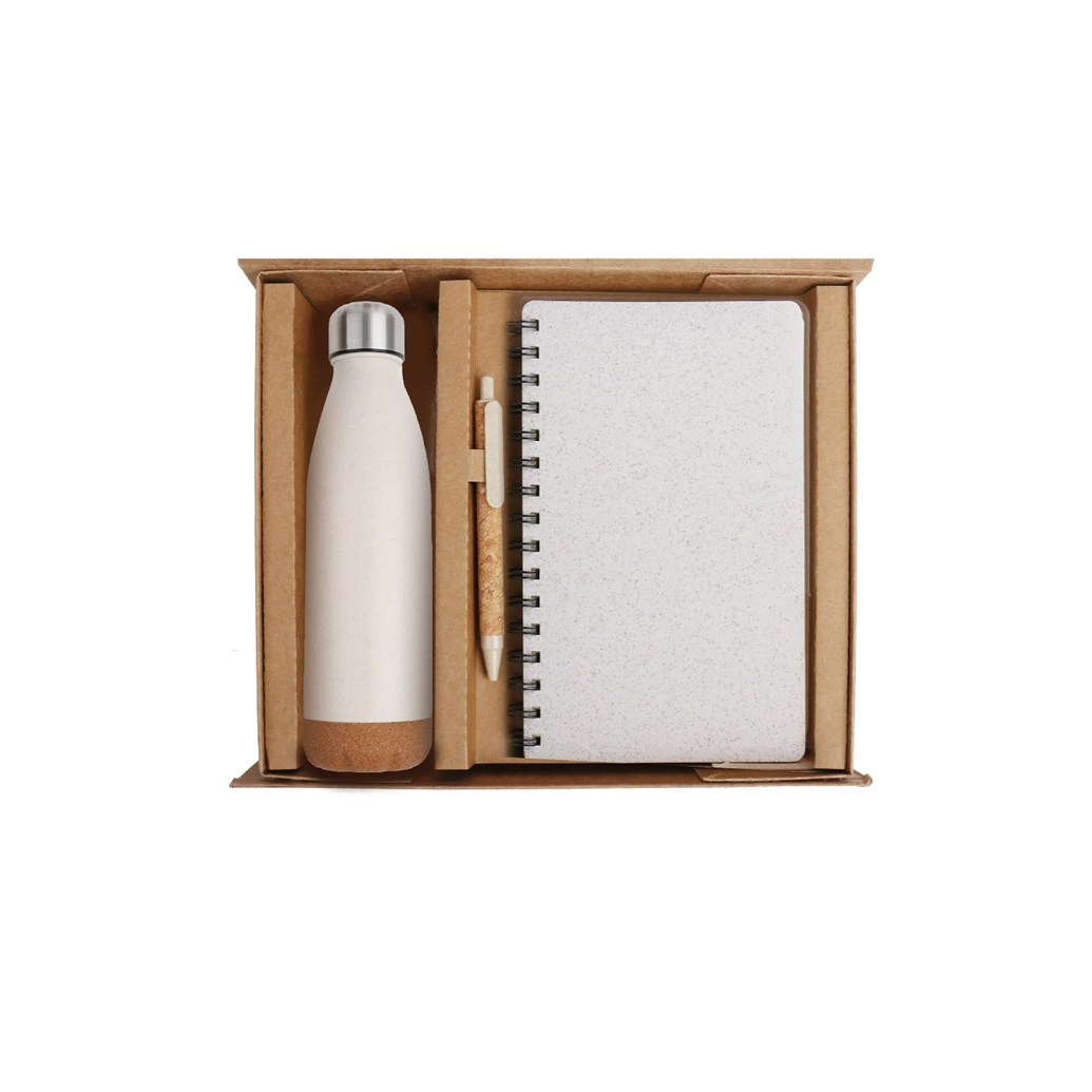  Wheat straw bottle and notebook gifts set