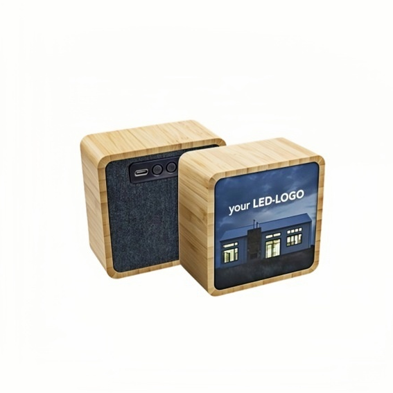 LED Light Bamboo Wireless Bluetooth Speaker