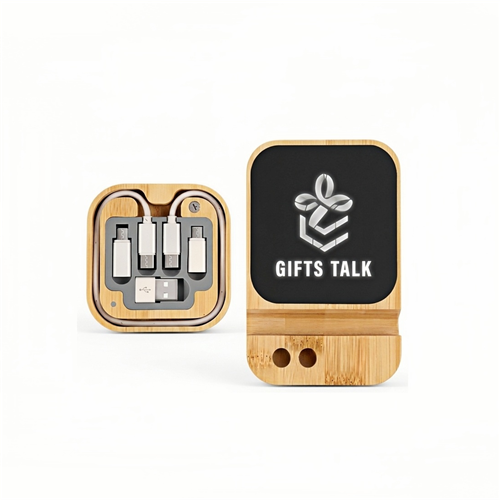 LED Logo 6 In 1 Wireless Charger Travel Kit Cable Set - 65W